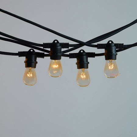 10m Black Festoon String Lights with 10 Bulb 240V Liquidleds, Festoon String, 10m-black-festoon