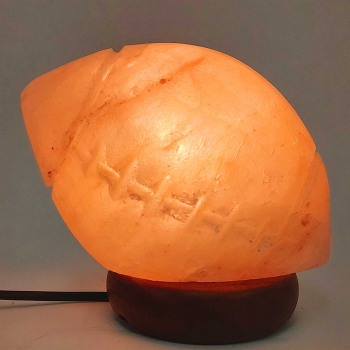 12V 12W Rugby Himalayan Pink Salt Lamp Carved Footy Rock Crystal Light Bulb On/Off The Himalayan Salt Collective, Himalayan products, rugby-himalayan-pink-salt-lamp-on-off-switch