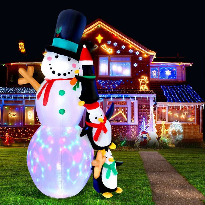 2.4M Christmas Inflatable Snowman Outdoor Decorations Dropli, Occasions > Christmas, jingle-jollys-2-4m-christmas-inflatable-snowman-xmas-lights-outdoor-decorations