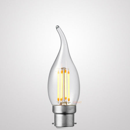 4W Flame Tip Candle Dimmable LED Bulb (B22) Clear in Warm White-Candle Bulbs-Liquidleds