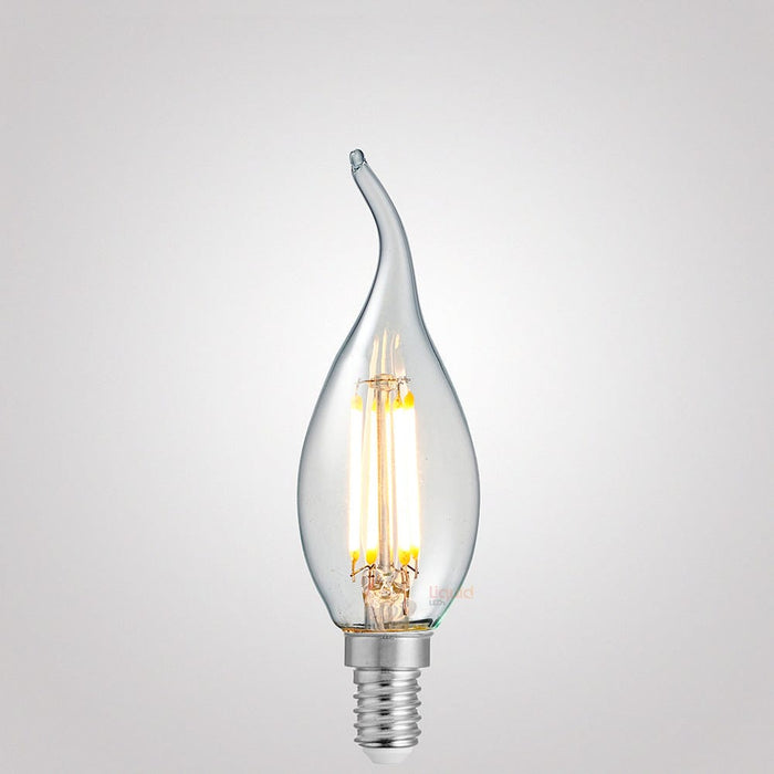 4W Flame Tip Candle Dimmable LED Bulb (E14) Clear in Warm White-Candle Bulbs-Liquidleds