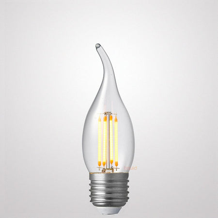 4W Flame Tip Candle Dimmable LED Bulb (E27) Clear in Warm White-Candle Bulbs-Liquidleds