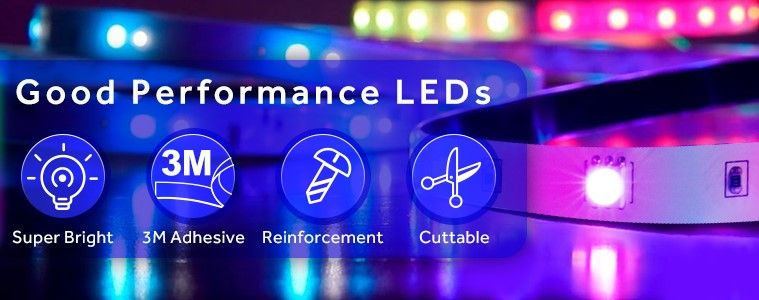 5M LED Strip Lights Rope Light for Bedroom and Home (5050 Lights Strip App with Remote Control)-Home & Garden > Lighting-Dropli