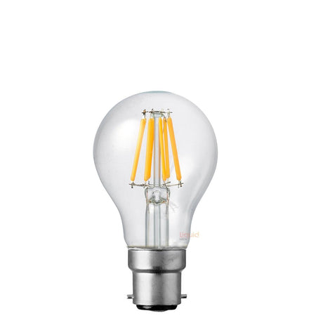 8W 12-24 Volt DC GLS Dimmable LED Light Bulb (B22) Clear in Warm White-Traditional Bulbs-Liquidleds