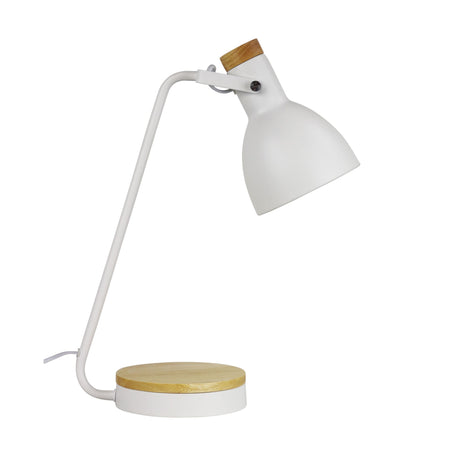 Benny Desk Lamp White and Blonde-TABLE AND FLOOR LAMPS-Oriel