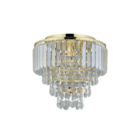 Caia 3 Light Crystal Pendant Gold - LL002CL121G-Ceiling Crystals-Lexi Lighting
