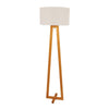 Edra 1 Light Floor Lamp Timber With White Cotton Shade - OL93533WH-Floor Lamps-Oriel Lighting