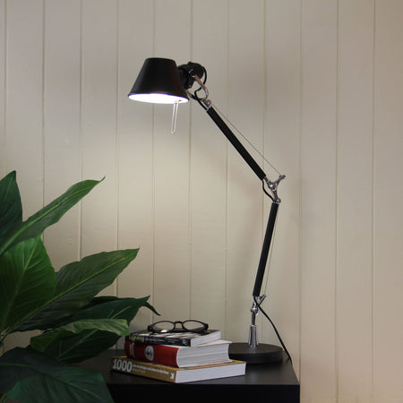 Forma Adjustable Desk Lamp Black-TABLE AND FLOOR LAMPS-Oriel