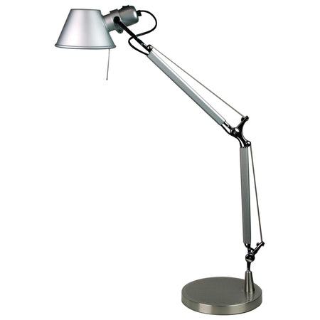 Forma Adjustable Desk Lamp Silver-TABLE AND FLOOR LAMPS-Oriel