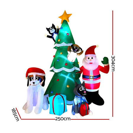 3M Inflatable Christmas Tree Santa Lights Outdoor Decorations Dropli, Occasions > Christmas, jingle-jollys-3m-inflatable-christmas-tree-santa-lights-outdoor-decorations