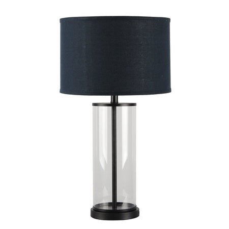 Left Bank Table Lamp - Black w Navy Shade--Cafe Lighting and Living