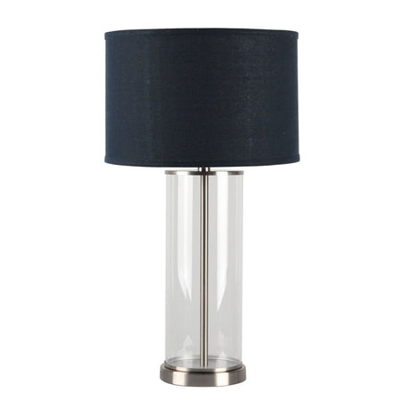 Left Bank Table Lamp - Nickel w Navy Shade--Cafe Lighting and Living