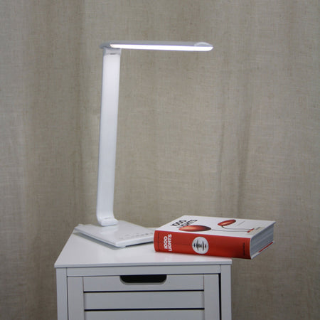 Luke LED White Desk Lamp Touch Dim USB Port-TABLE AND FLOOR LAMPS-Oriel
