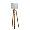 Lund 1 Light Timber Floor Lamp With White Cotton Shade - OL93523WH-Floor Lamps-Oriel Lighting
