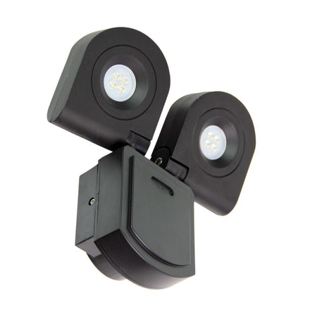 Oriel CURO - 20W LED Exterior Twin Head Adjustable Spot Light IP54 Black - 4000K-OUTDOOR-Oriel Lighting