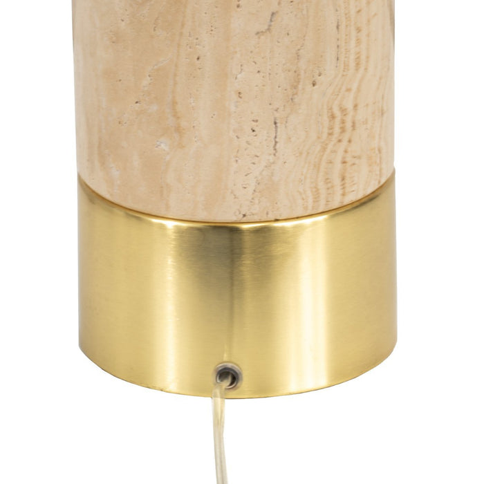 Paola Travertine Table Lamp - White Shade--CAFE Lighting & Living