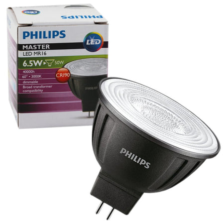 4Pack Philips 6.5W Dimmable LED 12V MR16 Globe in Warm White-LED Globes-Philips
