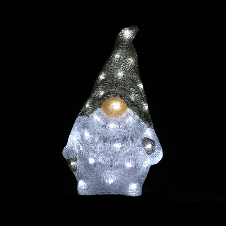Acrylic Grey Santa Gonk - H40cm-Christmas Figure-Lexi Lighting