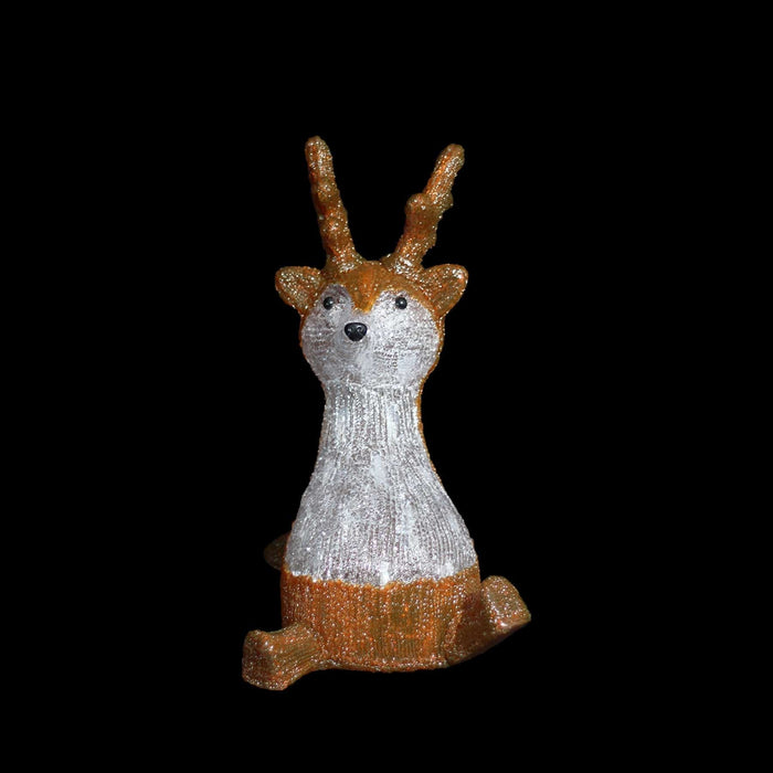 Acrylic Sitting Cute Reindeer - H40cm-Christmas Figure-Lexi Lighting