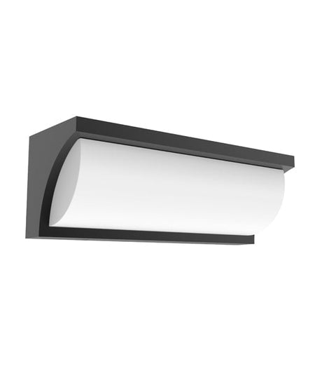 REPISA Exterior LED Surface Mounted Curved Wedge Wall Light Dark Grey 13W 3000K IP65 - REPISA01-Exterior Wall Lights-CLA Lighting