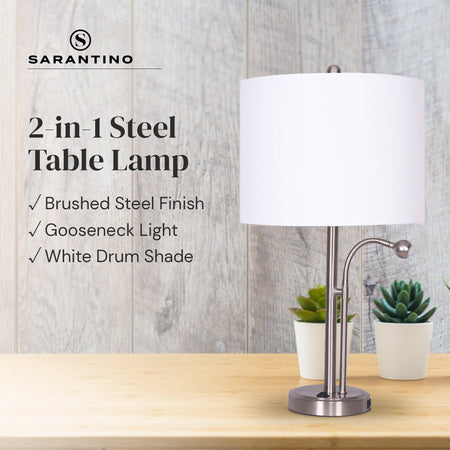 Sarantino 2-in-1 Table Lamp with LED Reading Light-Home & Garden > Lighting-Koala Lamps and Lighting