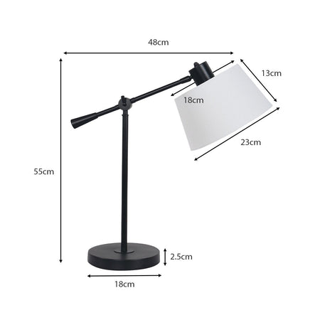 Sarantino Adjustable Metal Table Lamp In Black-Home & Garden > Lighting-Koala Lamps and Lighting
