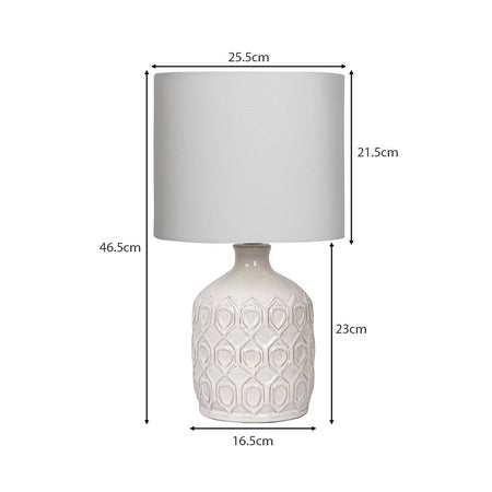 Sarantino Ceramic Table Lamp In Cream-Home & Garden > Lighting-Koala Lamps and Lighting