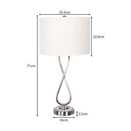 Sarantino Contemporary Table Lamp In Nickel Finish-Home & Garden > Lighting-Koala Lamps and Lighting