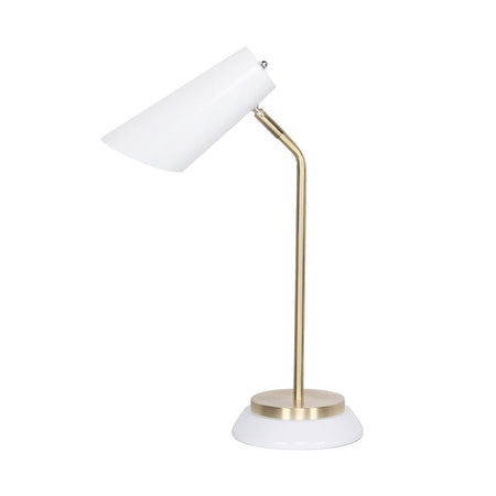 Sarantino Electric Reading Light Table Lamp Brass Finish - White-Home & Garden > Lighting-Koala Lamps and Lighting