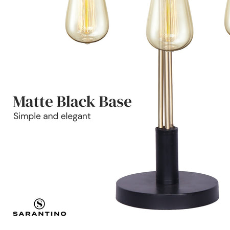 Sarantino Exposed Bulb Industrial Table Lamp-Home & Garden > Lighting-Koala Lamps and Lighting