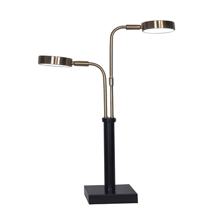 Sarantino LED Metal Table Lamp with 2 Lights Brushed Gold Black Finish-Home & Garden > Lighting-Koala Lamps and Lighting