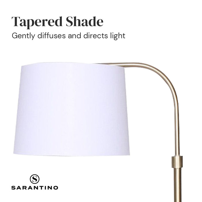 Sarantino Metal Floor Lamp Brass Finish Adjustable Height-Home & Garden > Lighting-Koala Lamps and Lighting