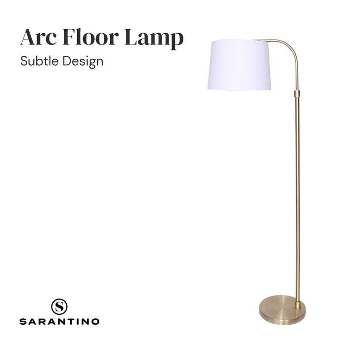 Sarantino Metal Floor Lamp Brass Finish Adjustable Height-Home & Garden > Lighting-Koala Lamps and Lighting