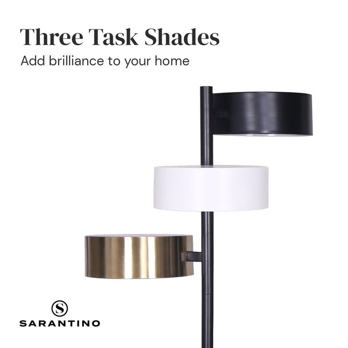 Sarantino Metal Floor Lamp with 3 Swirl Shades-Home & Garden > Lighting-Koala Lamps and Lighting
