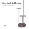 Sarantino Metal Floor Lamp with Glass Shelves-Home & Garden > Lighting-Koala Lamps and Lighting