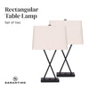 Sarantino Metal Table Lamp Pair Rectangular Shade X Stand-Home & Garden > Lighting-Koala Lamps and Lighting