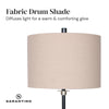 Sarantino Metal Table Lamp with Linen Drum Shade-Home & Garden > Lighting-Koala Lamps and Lighting