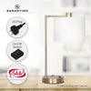 Sarantino Metal Task Lamp with USB Charging Port Antique Brass Finish-Home & Garden > Lighting-Koala Lamps and Lighting