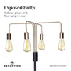 Sarantino Modern Exposed Bulb 4-Arm Industrial Light Floor Lamp-Home & Garden > Lighting-Koala Lamps and Lighting