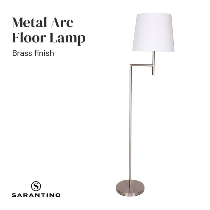 Sarantino Nickel Metal Arc Floor Lamp-Home & Garden > Lighting-Koala Lamps and Lighting