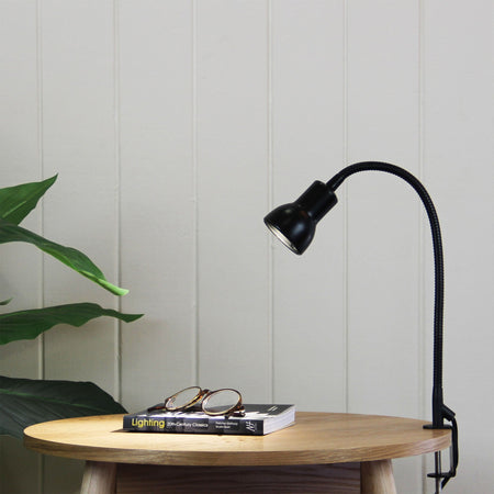 Scope Clamp Lamp Black-TABLE AND FLOOR LAMPS-Oriel
