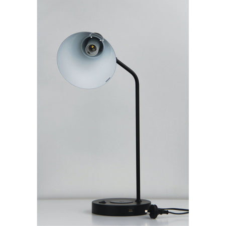 Targa Desk Lamp Black With USB+-TABLE AND FLOOR LAMPS-Oriel