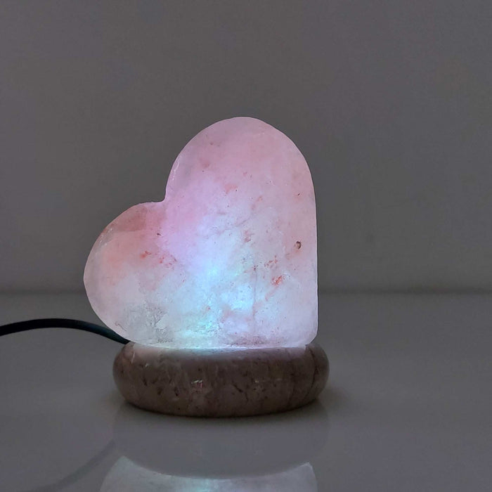 USB Colour Changing Heart Love Shape Himalayan Pink Salt Lamp Color Change LED-Himalayan products-The Himalayan Salt Collective