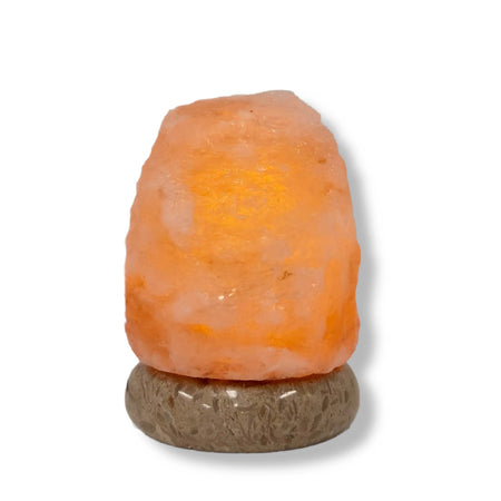 USB Himalayan Salt Lamp Natural Rock Shape Pink Crystal Rock Marble Light Mini-Himalayan products-The Himalayan Salt Collective