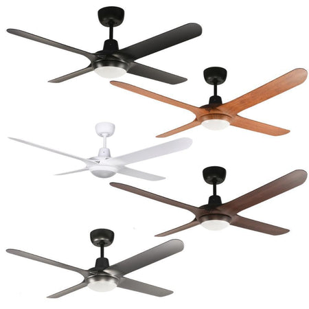 Ventair SPYDA-50-LIGHT - 4 Blade 1250mm 50" Fully Moulded PC AC Ceiling Fan With 20W LED Light-FANS-Ventair