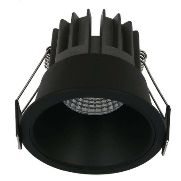 12W Black Low Glare Aluminium LED Downlight Dimmable 90mm cut out
