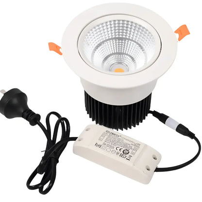 35W COB Tilt Tri Colour Dimmable LED Downlight 150mm cut out