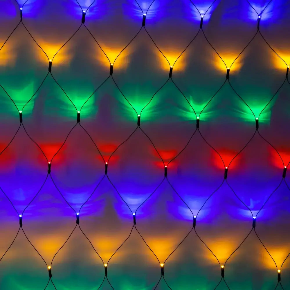 Colorful net lights on display, connectable 360 LED net lights available in warm white