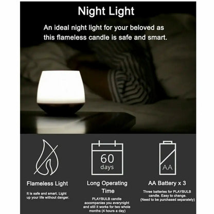 Twin Pack MIPOW PlayBulb flameless night light with long-lasting battery life