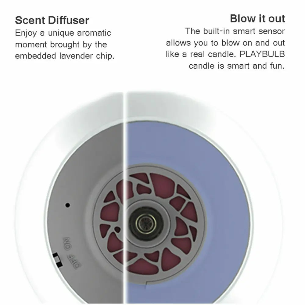 Smart candle with scent diffuser from Twin Pack MIPOW PlayBulb LED Flameless Candle Night Light App Control Wedding Party